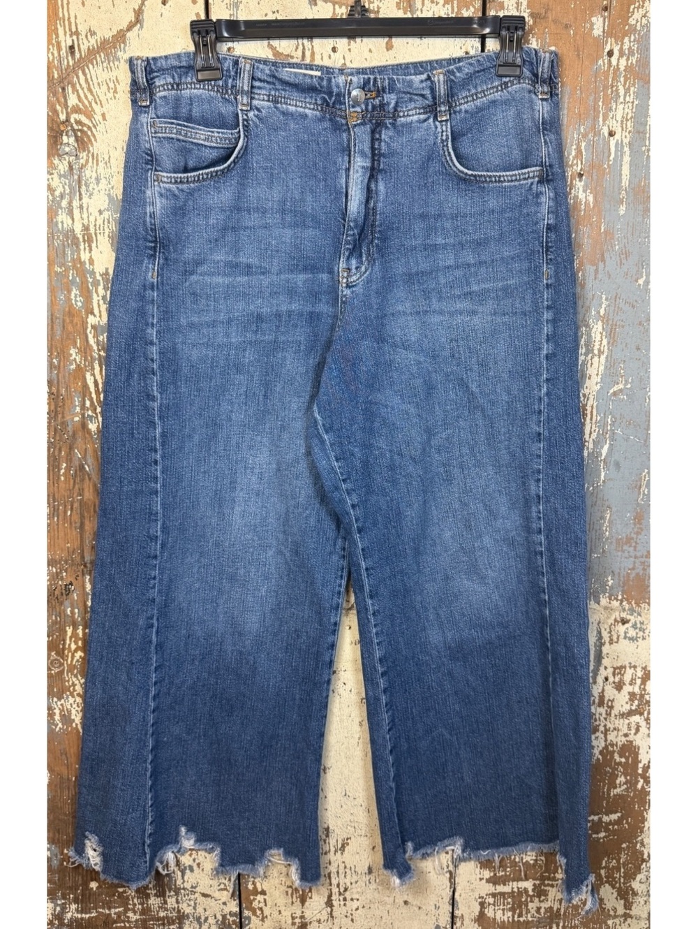 Pilcro and the Letterpress cropped wide-leg denim jeans